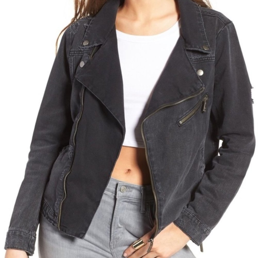 One Teaspoon Anchor Vespa Denim Jacket in Black